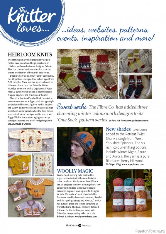 Вязаные проекты спицами в журнале «The Knitter №222 2025»