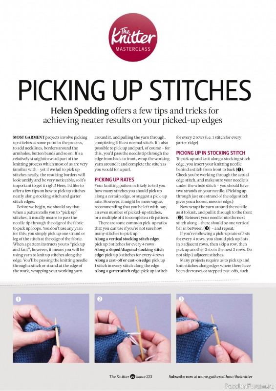 Вязаные проекты спицами в журнале &laquo;The Knitter №223 2025&raquo;