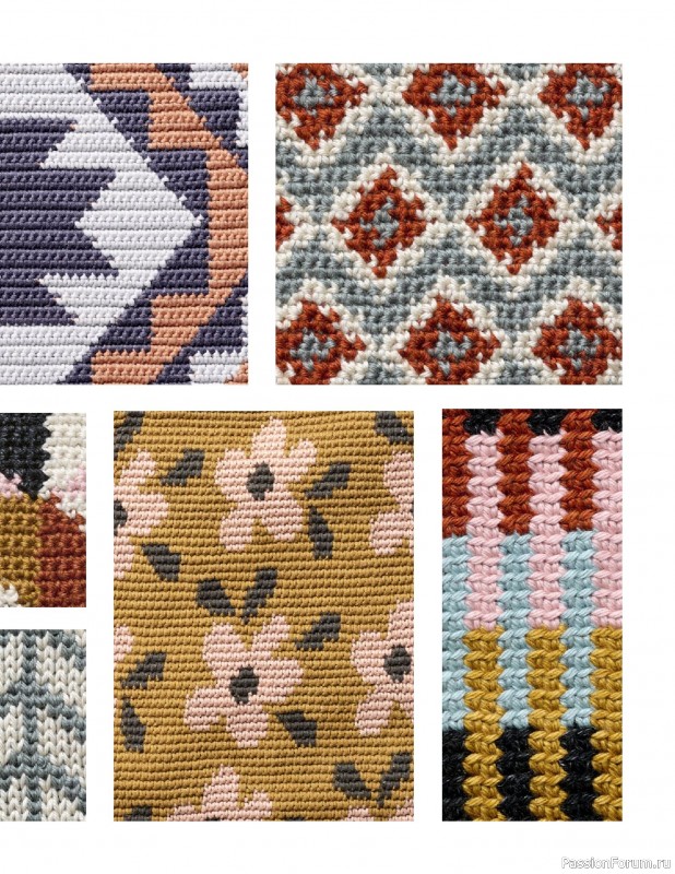 Вязаные проекты в книге «Modern Guide to Colorwork Crochet».
