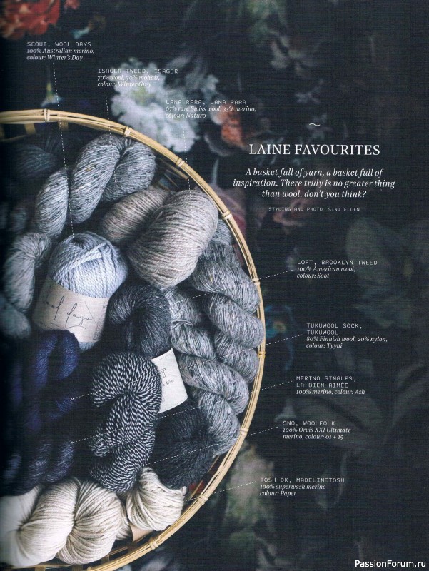 Вязаные проекты в журнале &laquo;Laine Magazine №1 2016 Autumn/Winter&raquo;.