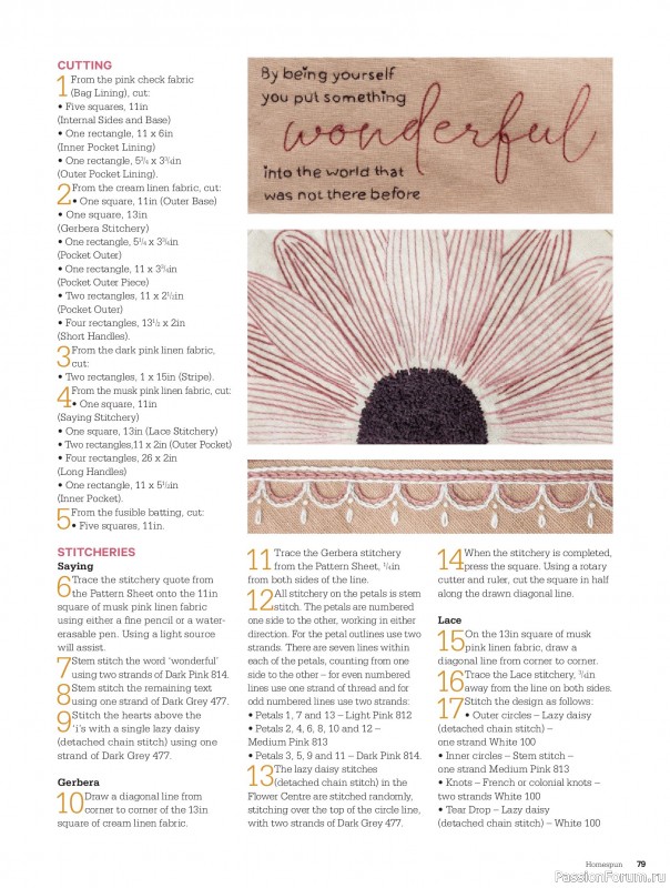 Коллекция проектов для рукодельниц в журнале «Australian Homespun №228 2025»