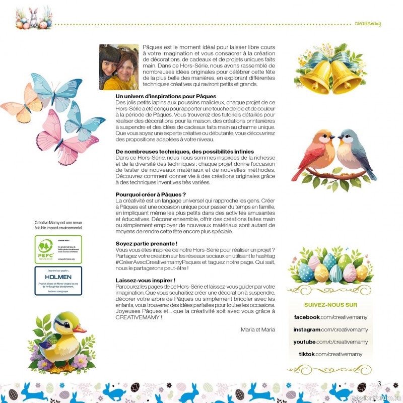Коллекция проектов для рукодельниц в журнале «Creer avec Creative Mamy №13 2025»