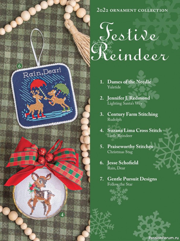 Коллекция вышивки в журнале «Just CrossStitch - Christmas Ornaments 2022»