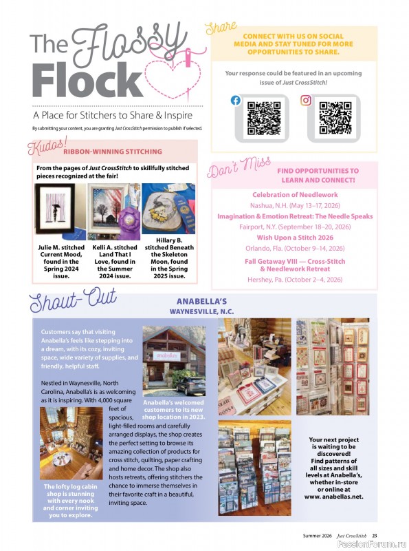 Коллекция вышивки в журнале &laquo;Just CrossStitch - Summer 2026&raquo;