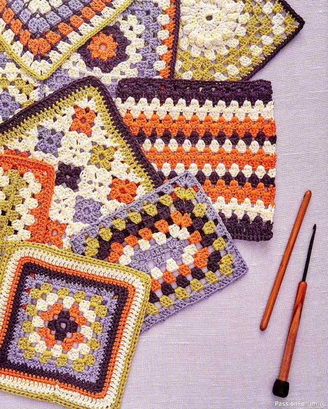 Вязаные проекты в книге «150 Crochet Blocks». Часть 1