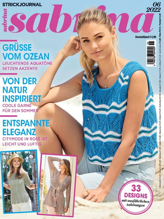 Вязаные модели в журнале «Sabrina №6 2022 Germany»