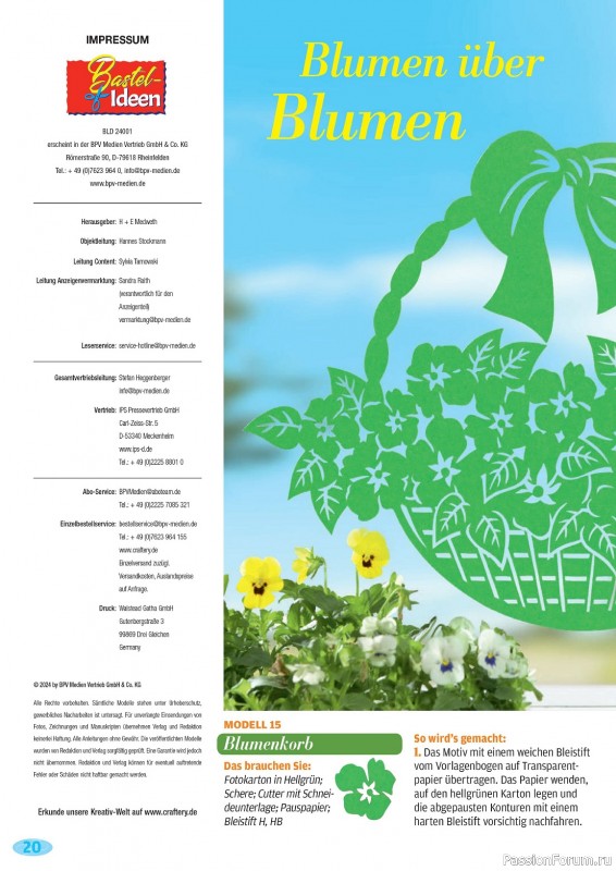 Коллекция проектов для рукодельниц в журнале «Bastel - Ideen №1 2024»