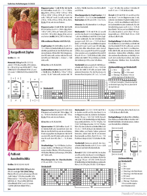 Коллекция вязаной одежды в журнале «Sabrina №3 2022 Germany»