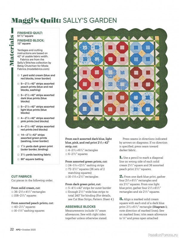 Коллекция проектов для рукодельниц в журнале «American Patchwork & Quilting №196 2025»