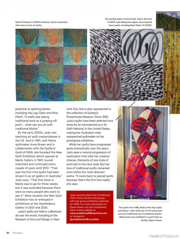 Коллекция проектов для рукодельниц в журнале «Australian Homespun №228 2025»