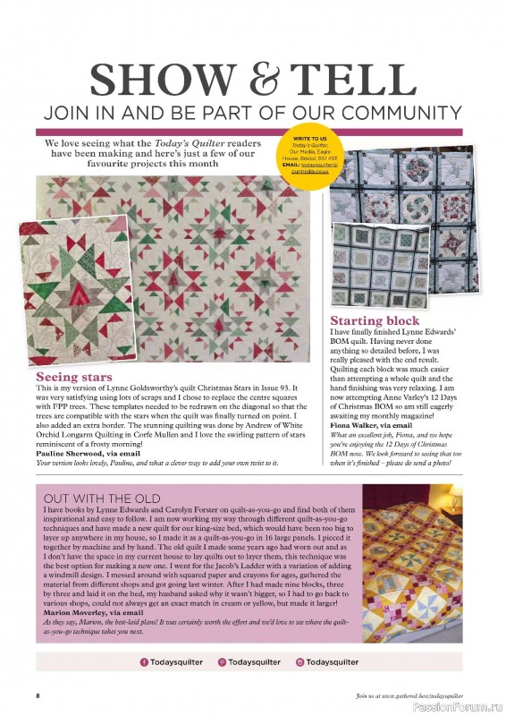 Коллекция проектов для рукодельниц в журнале «Todays Quilter №126 2025»
