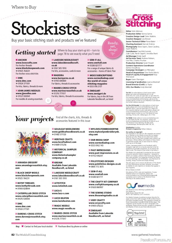 Коллекция вышивки в журнале &laquo;The World of Cross Stitching №368 2025&raquo;