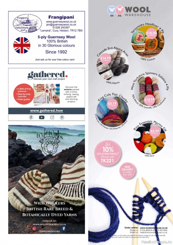 Вязаные проекты спицами в журнале «The Knitter №221 2025»