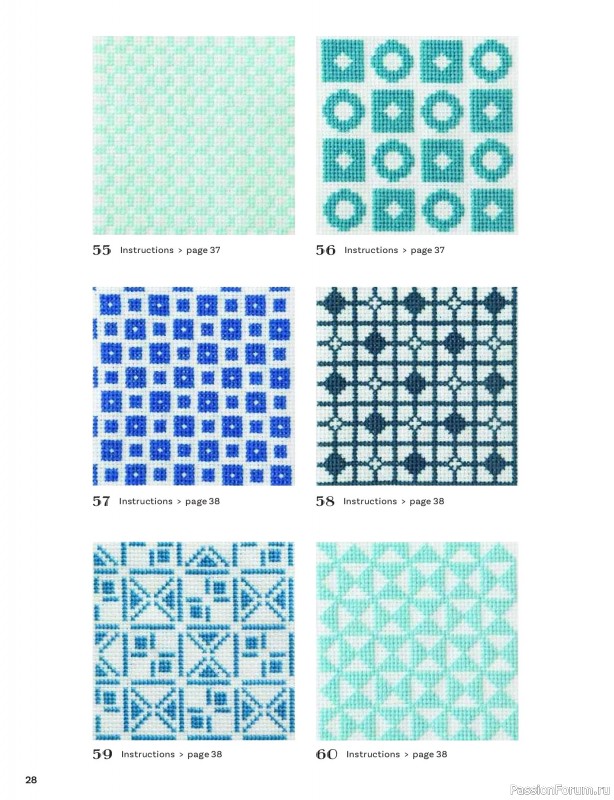 Вязаные проекты в книге &laquo;200 Japanese Cross Stitch Designs&raquo;.