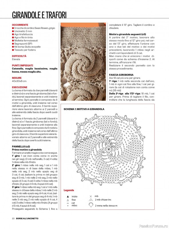 Вязаные проекты в журнале &laquo;Motivi all'Uncinetto Borse №1 2026&raquo;