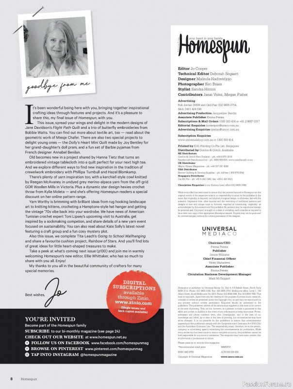Коллекция проектов для рукодельниц в журнале &laquo;Australian Homespun №230 2026&raquo;