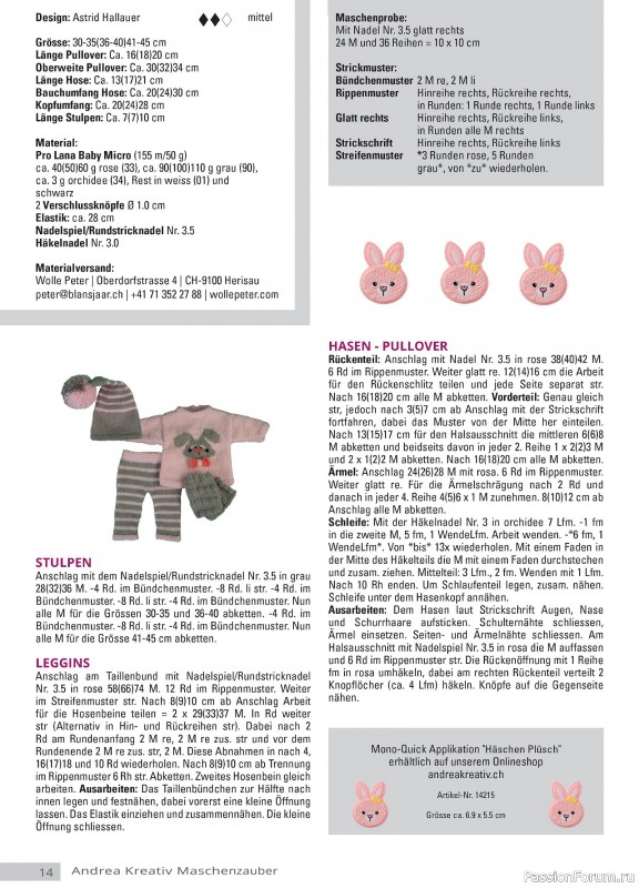 Вязаные модели для детей в журнале «Andrea Kreativ №4 2025»