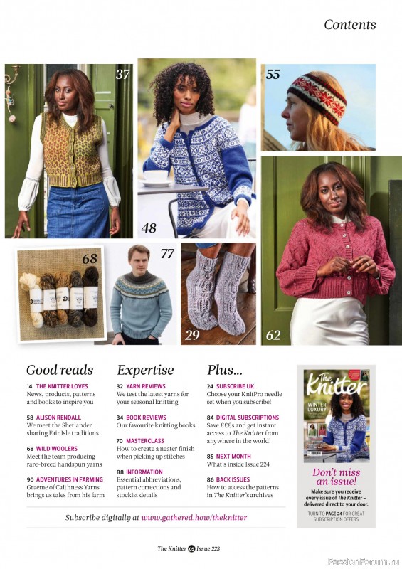 Вязаные проекты спицами в журнале &laquo;The Knitter №223 2025&raquo;