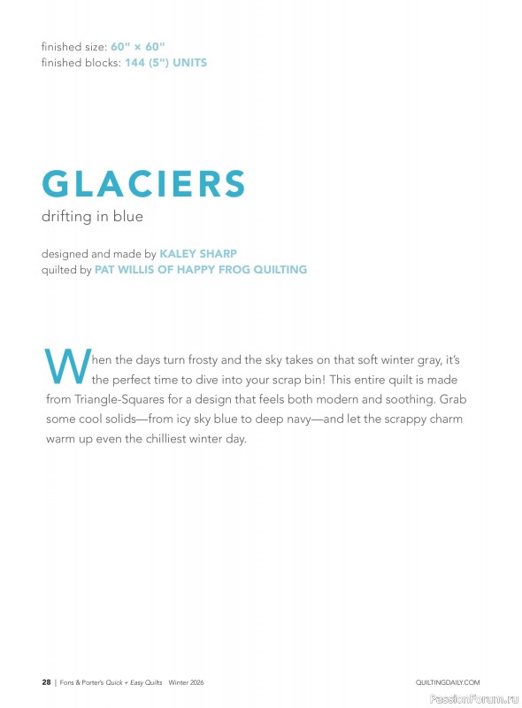 Коллекция проектов для рукодельниц в журнале &laquo;Quick+Easy Quilts - Winter 2026&raquo;