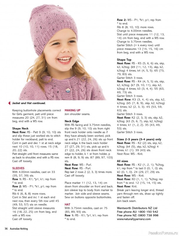 Вязаные модели спицами в журнале «Australian Knitting Vol.18 №2 2026»
