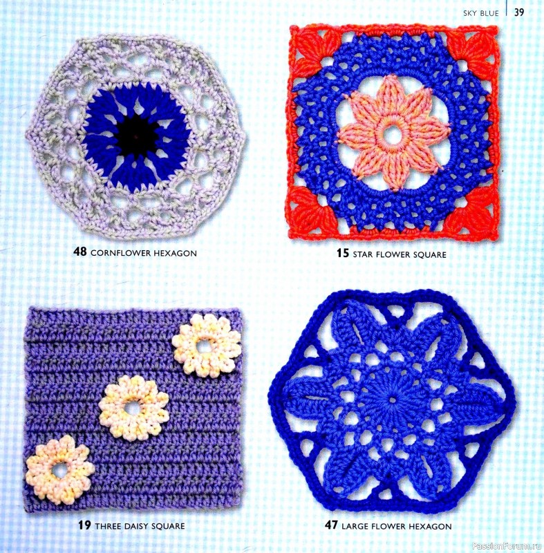 Вязаные проекты в книге &laquo;75 Crocheted Floral Blocks&raquo;. Часть 1
