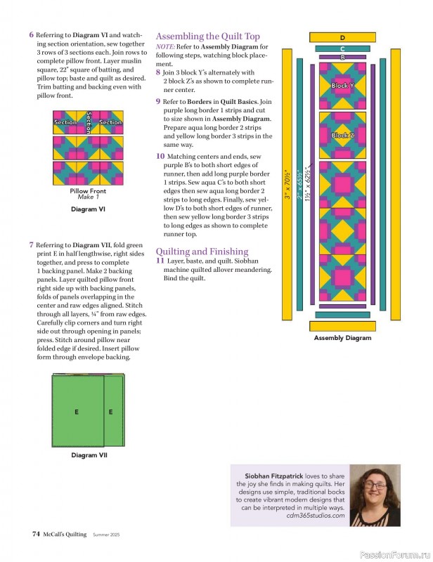 Коллекция проектов для рукодельниц в журнале «McCalls Quilting - Spring 2025»