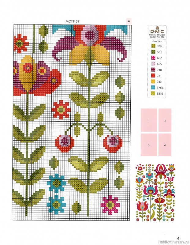 Коллекция вышивки в книге &laquo;Floral Folk Art in Cross Stitch&raquo;