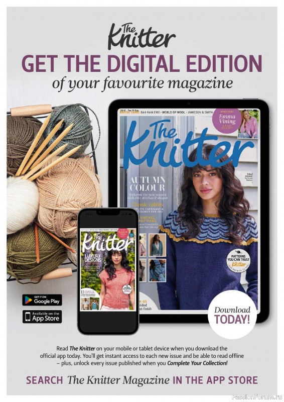 Вязаные проекты спицами в журнале «The Knitter №232 2026»
