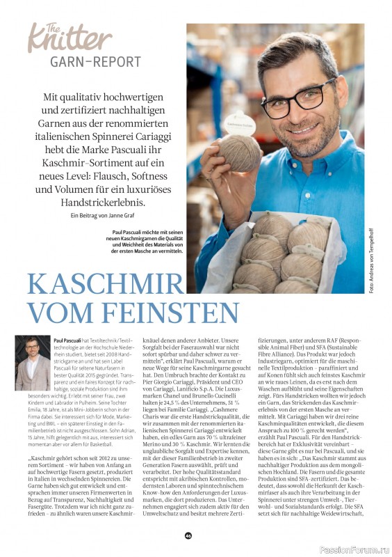 Вязаные проекты спицами в журнале «The Knitter №79 2025 Germany»