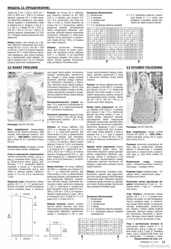 Вязаные модели в журнале «Verena №1 2023»