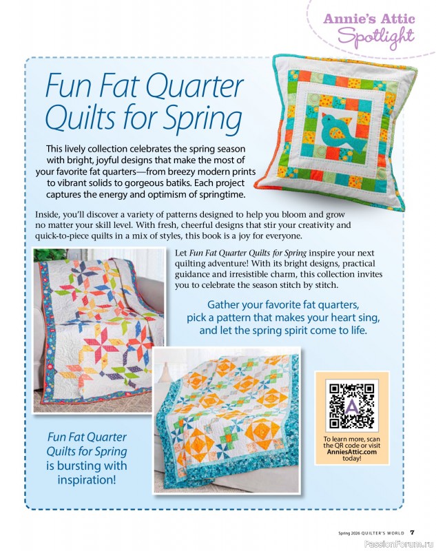 Коллекция проектов для рукодельниц в журнале «Quilter's World - Spring 2026»