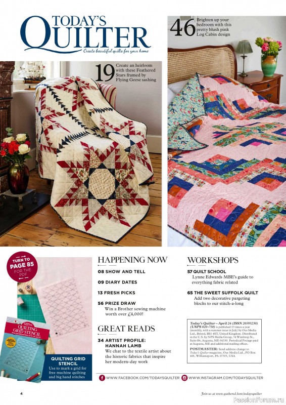 Коллекция проектов для рукодельниц в журнале &laquo;Todays Quilter №138 2026&raquo;