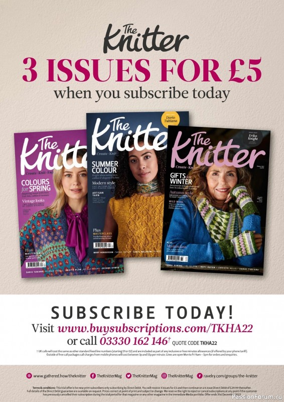Вязаные модели спицами в журнале «Simply Knitting №224 2022»