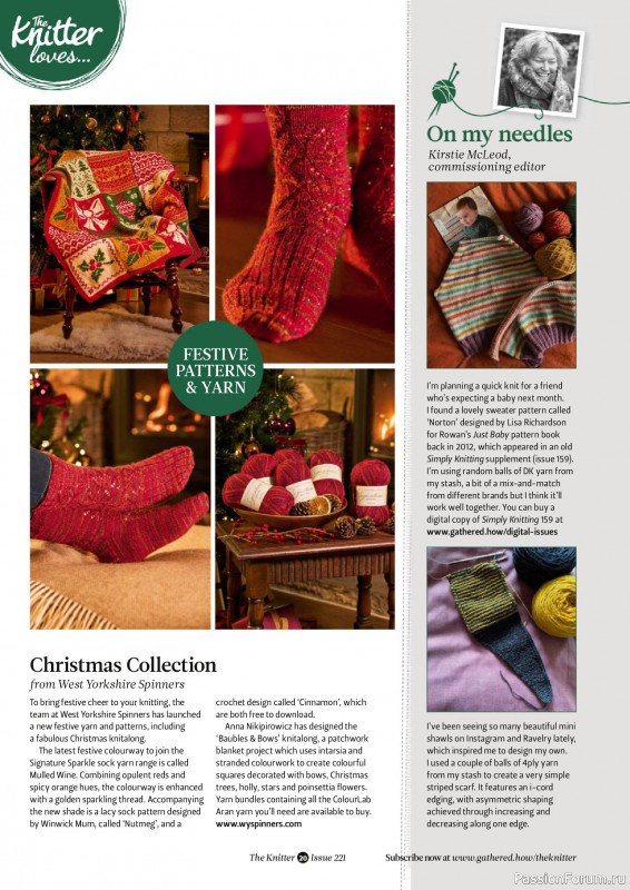 Вязаные проекты спицами в журнале «The Knitter №221 2025»