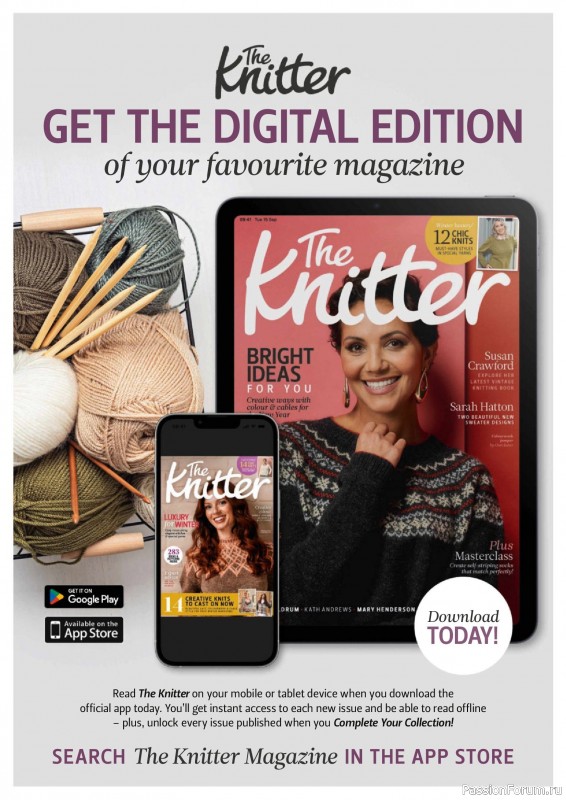 Вязаные проекты спицами в журнале «The Knitter №211 2025»