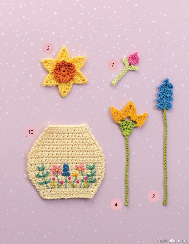 Bязаные проекты в журнале «100 crochet: flowers, plants and petals»