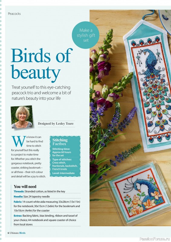 Коллекция вышивки в журнале «Cross Stitch Birds - March 2025»