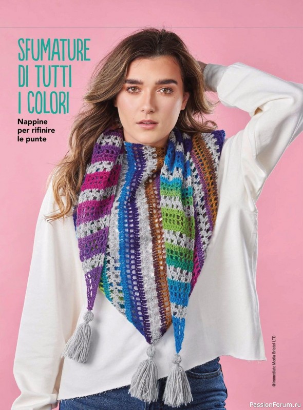 Вязаные проекты крючком в журнале «Piu Maglia Аccessori №9 2023»