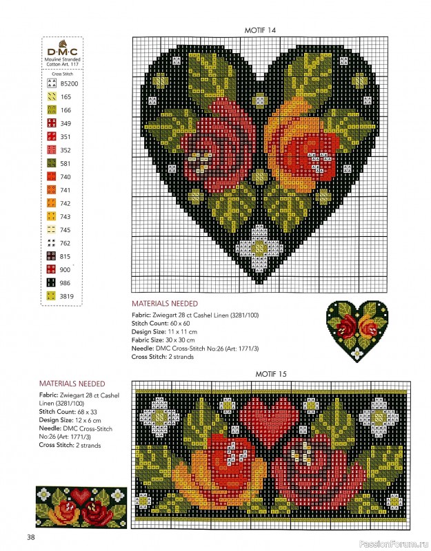 Коллекция вышивки в книге &laquo;Floral Folk Art in Cross Stitch&raquo;