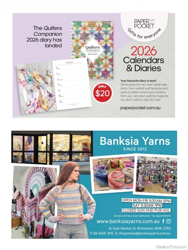 Коллекция проектов для рукодельниц в журнале &laquo;Australian Homespun - February-March 2026&raquo;