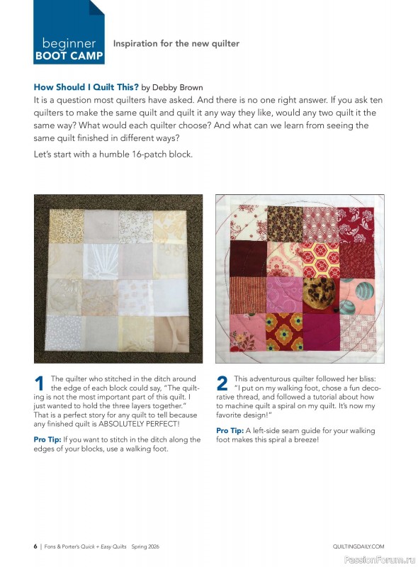 Коллекция проектов для рукодельниц в журнале &laquo;Quick+Easy Quilts - Spring 2026&raquo;