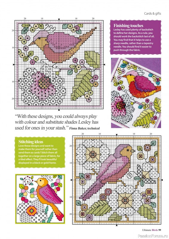 Коллекция вышивки в журнале «Cross Stitch Birds - March 2025»