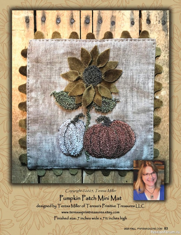 Коллекция вышивки в журнале «Punch Needle & Primitive Stitcher – Fall 2025»