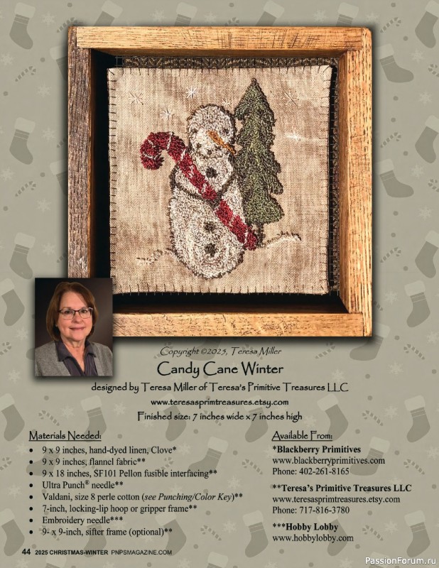 Коллекция вышивки в журнале «Punch Needle & Primitive Stitcher - Winter 2025»