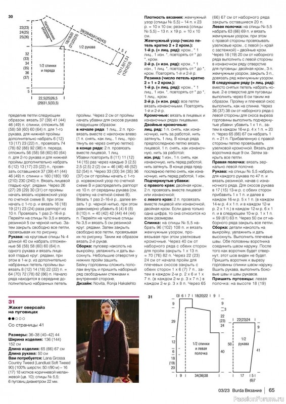 Вязаные модели в журнале «B-Вязание №3 2023»