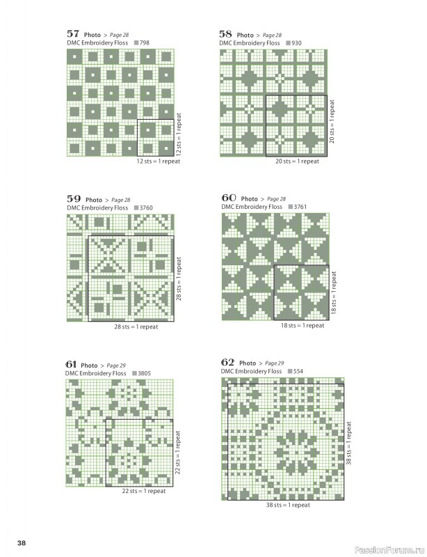 Вязаные проекты в книге &laquo;200 Japanese Cross Stitch Designs&raquo;.