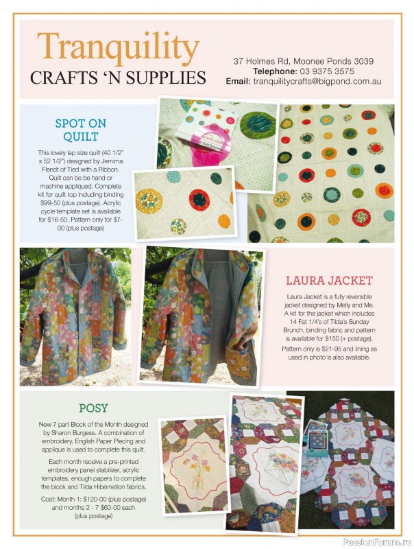 Коллекция проектов для рукодельниц в журнале «Australian Homespun - October-November 2025»