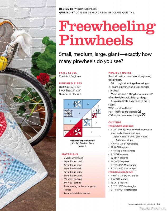 Коллекция проектов для рукодельниц в журнале &laquo;Quilter's World - Summer 2026&raquo;