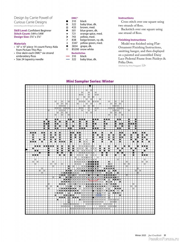 Коллекция вышивки в журнале «Just CrossStitch - Winter 2025»
