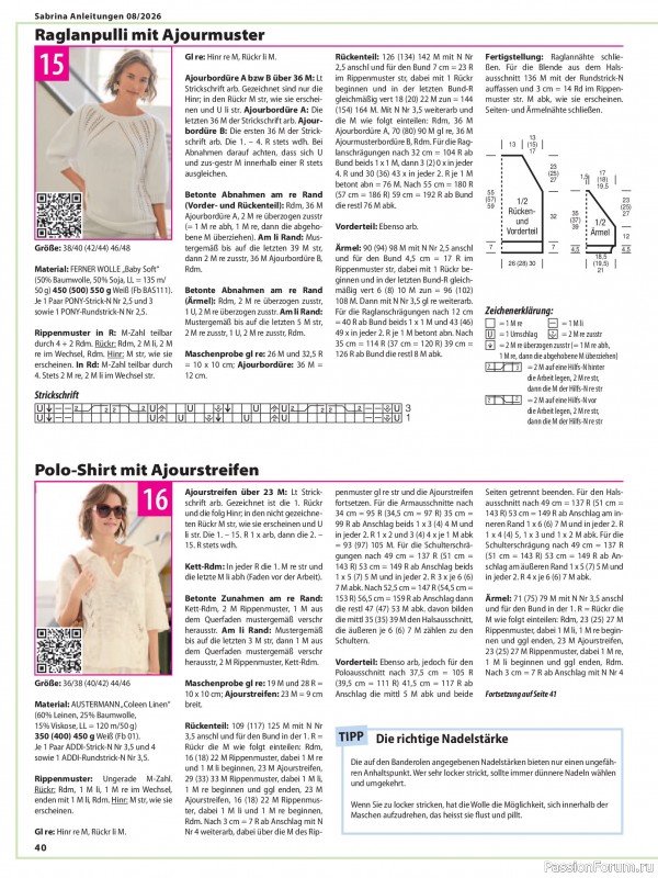 Вязаные модели в журнале &laquo;Sabrina №8 2026 German&raquo;